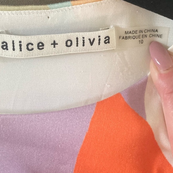 Alice + Olivia Clyde Printed Geo Collage A-Line Shift Dress NWOT - Picture 11 of 13